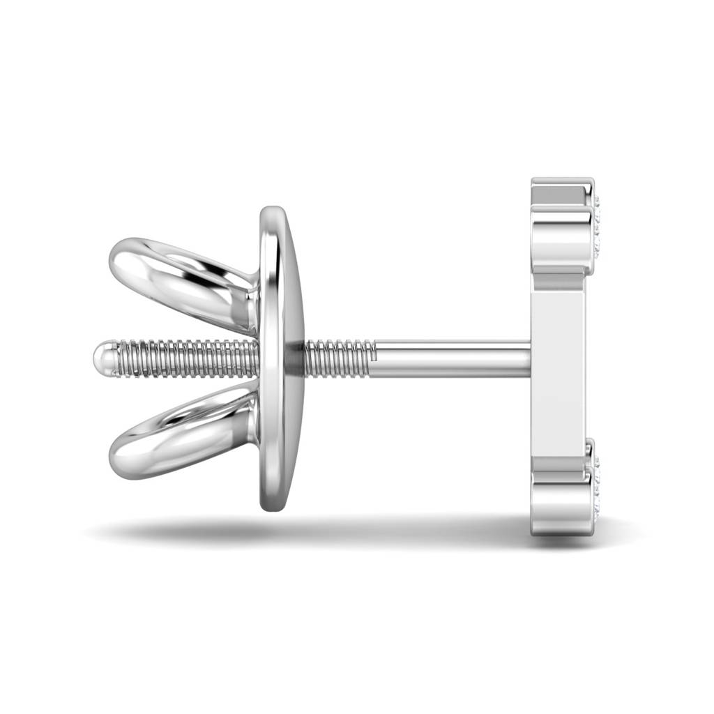 KuberBox 18K White Gold Beale Men's Ear Stud