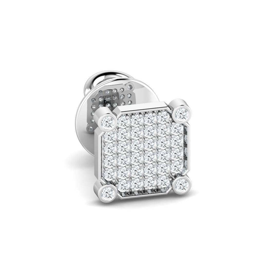 KuberBox 18K White Gold Beale Men's Ear Stud