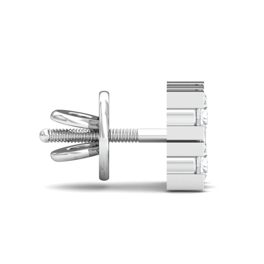 KuberBox 18K White Gold Gabru Men's Ear Stud