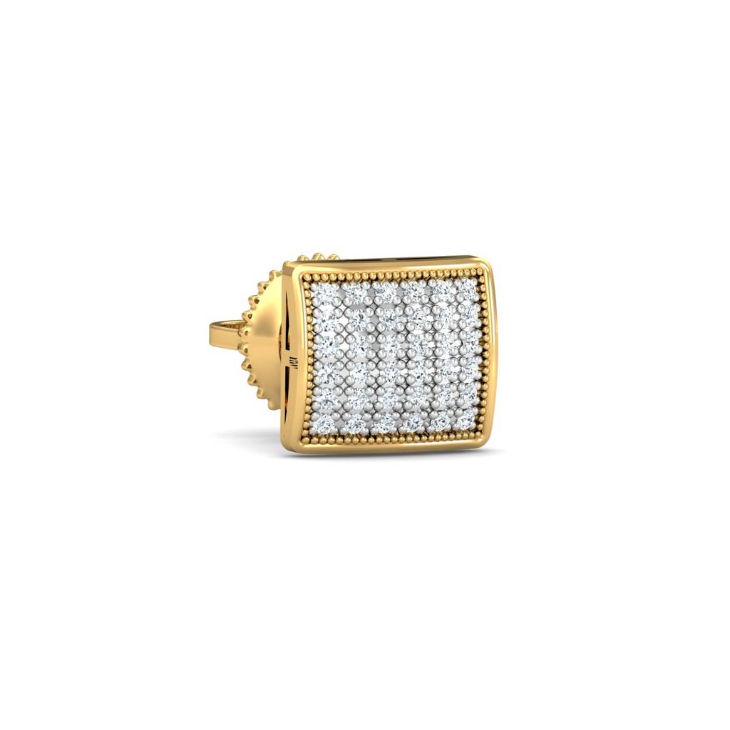 KuberBox 18K Yellow Gold Ekin Men's Ear Stud