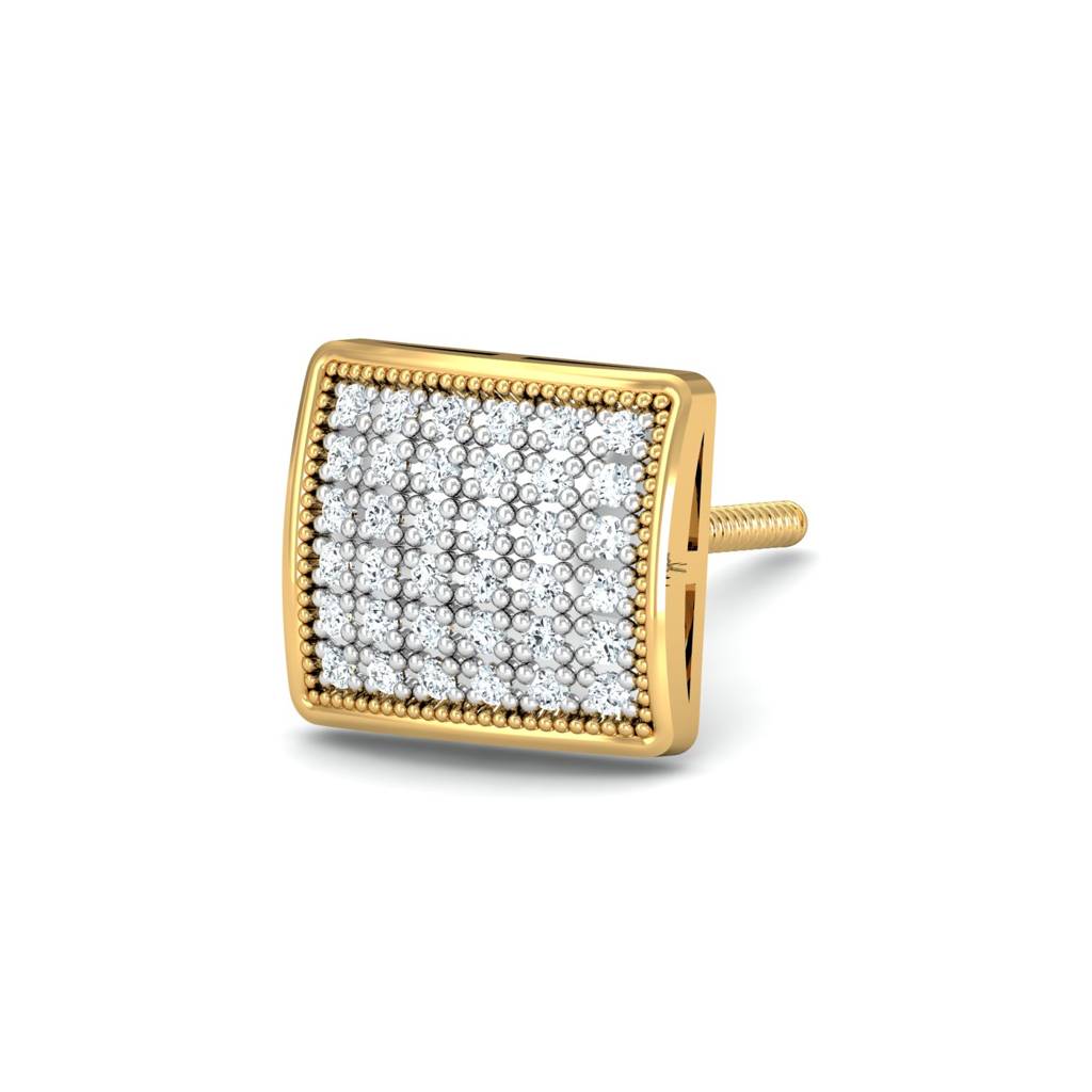 KuberBox 18K Yellow Gold Ekin Men's Ear Stud