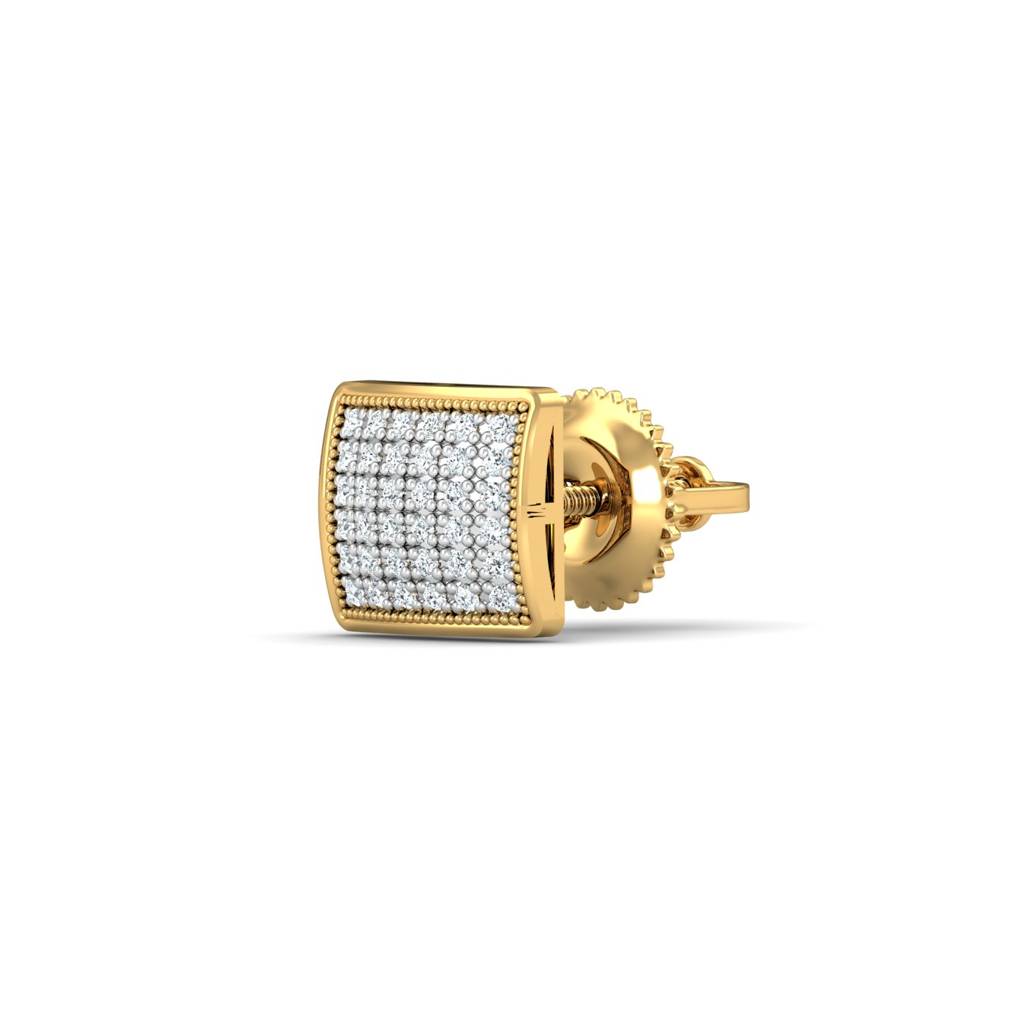 KuberBox 18K Yellow Gold Ekin Men's Ear Stud