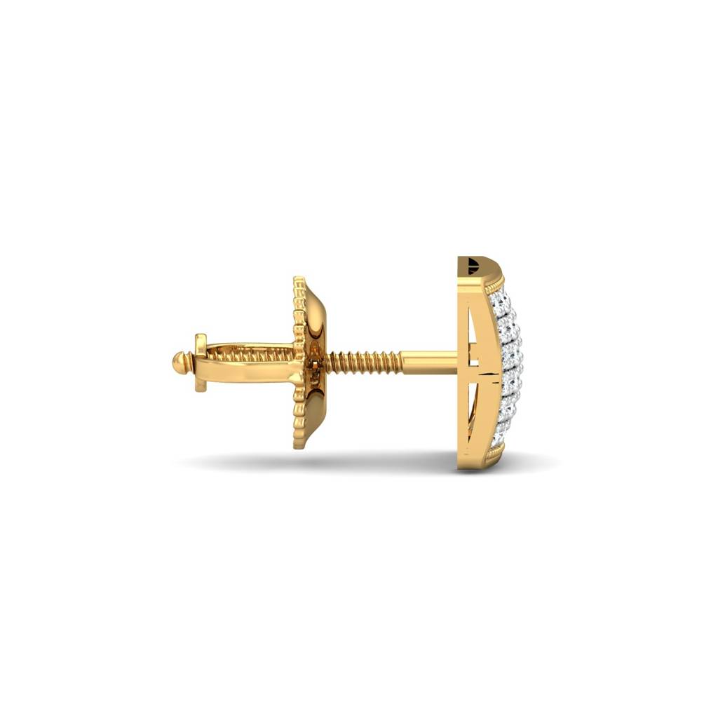 KuberBox 18K Yellow Gold Ekin Men's Ear Stud