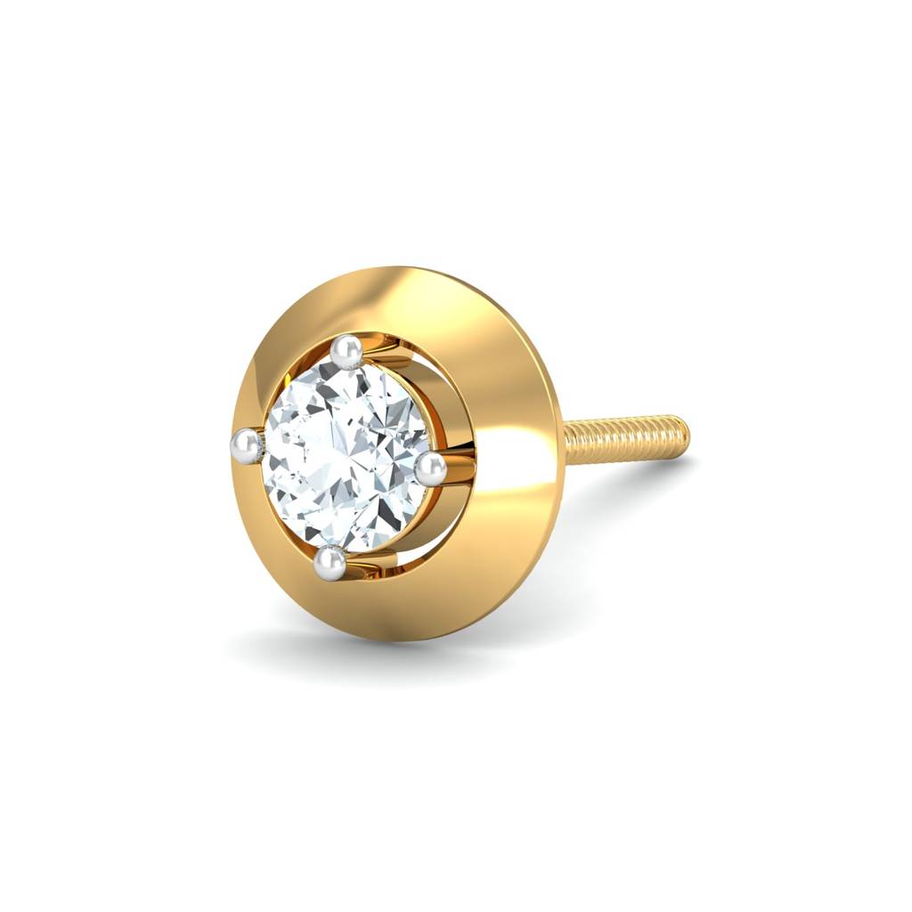 KuberBox 18K Yellow Gold Paradigm 0.18 ct. Men's Ear Stud