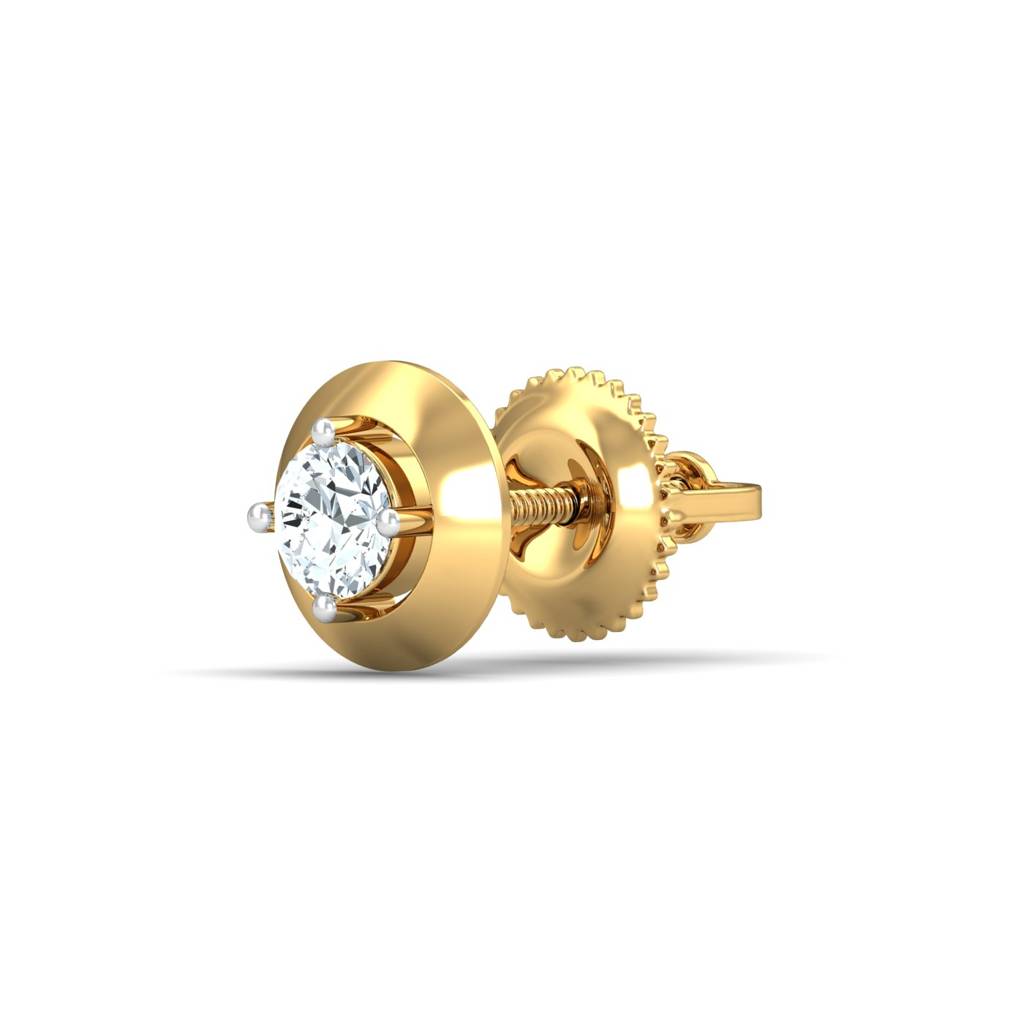 KuberBox 18K Yellow Gold Paradigm 0.18 ct. Men's Ear Stud