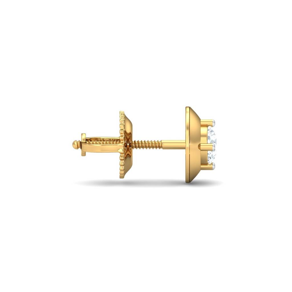 KuberBox 18K Yellow Gold Paradigm 0.18 ct. Men's Ear Stud