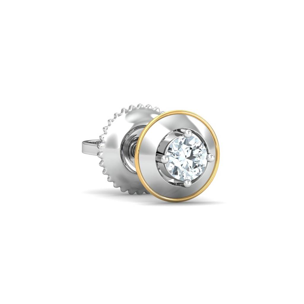 KuberBox 18K White Gold Paradigm 0.12 ct. Men's Stud