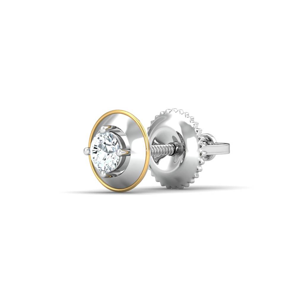 KuberBox 18K White Gold Paradigm 0.12 ct. Men's Stud