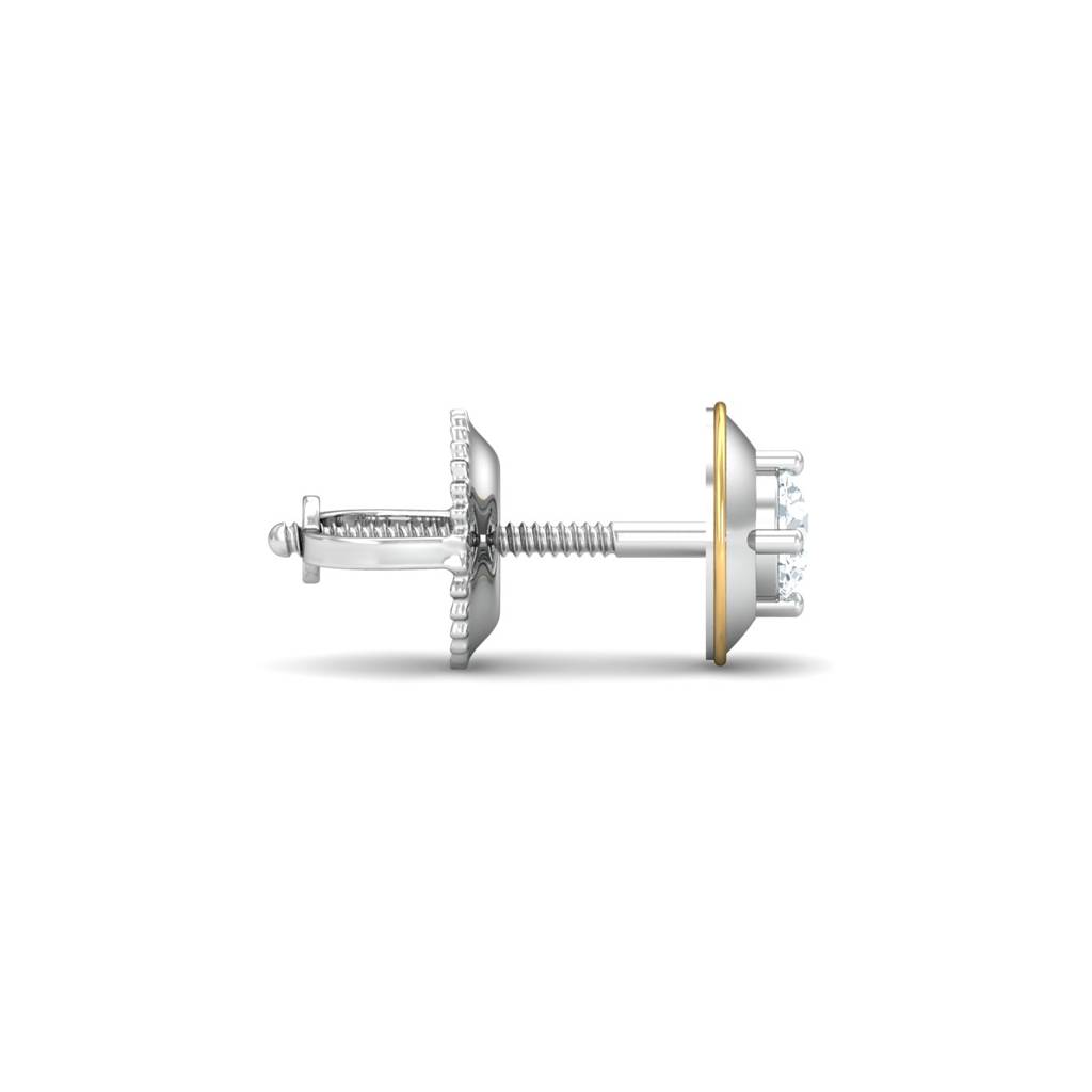 KuberBox 18K White Gold Paradigm 0.12 ct. Men's Stud