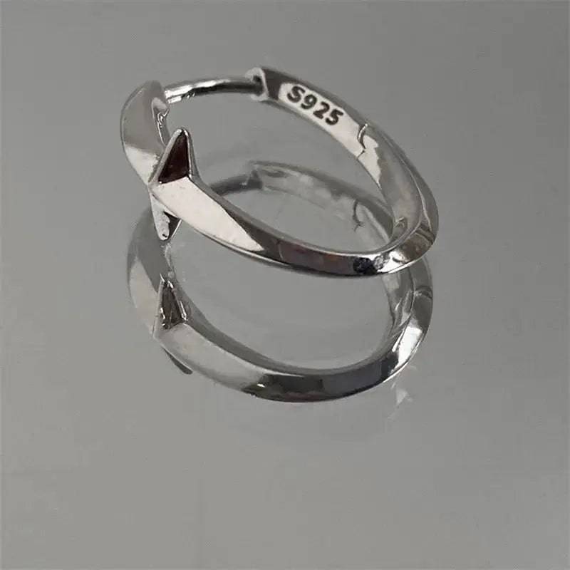 Minimalist Kpop Silver Earrings For Men & Boys : ME2C0045