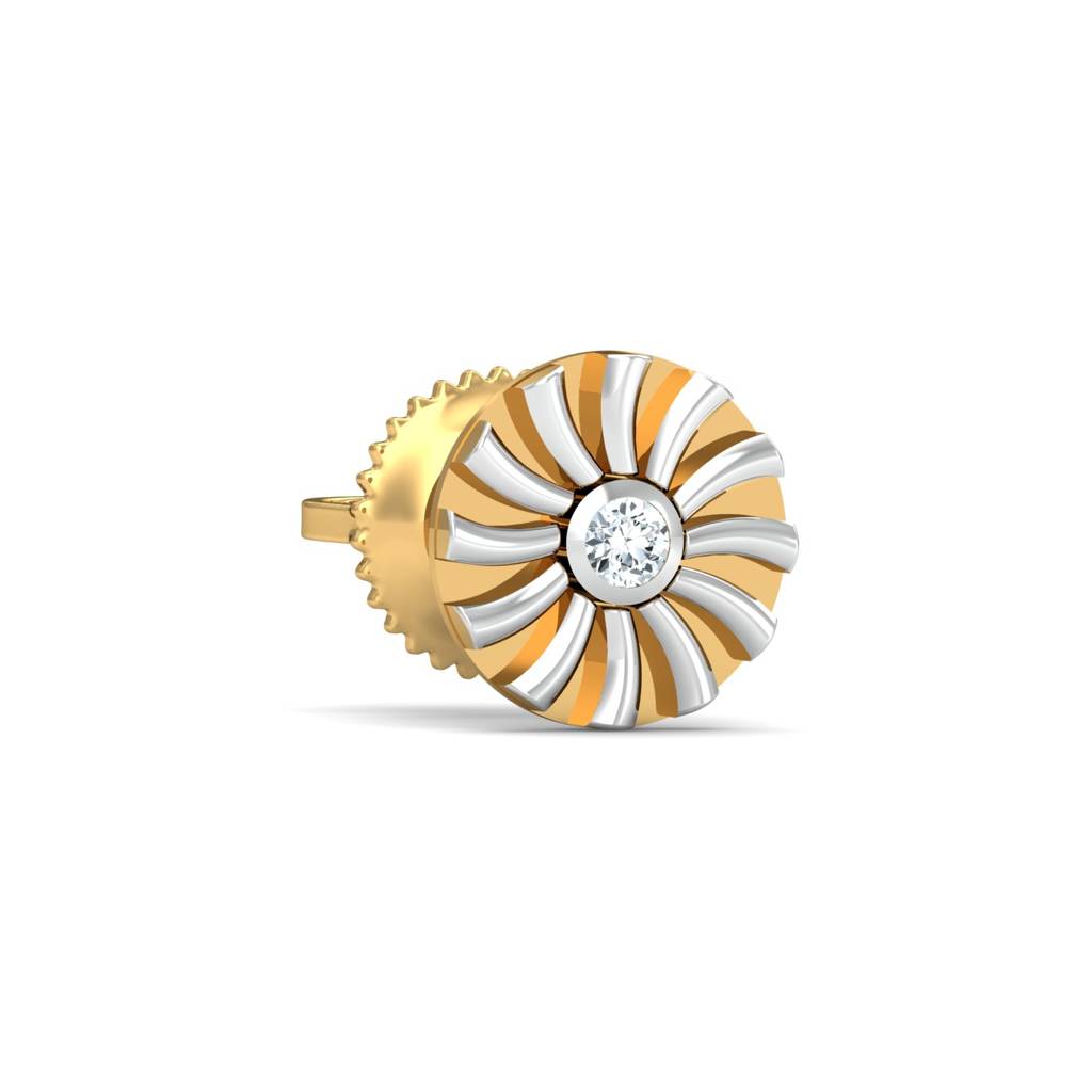KuberBox 18K Yellow Gold Ciru Men's Ear Stud