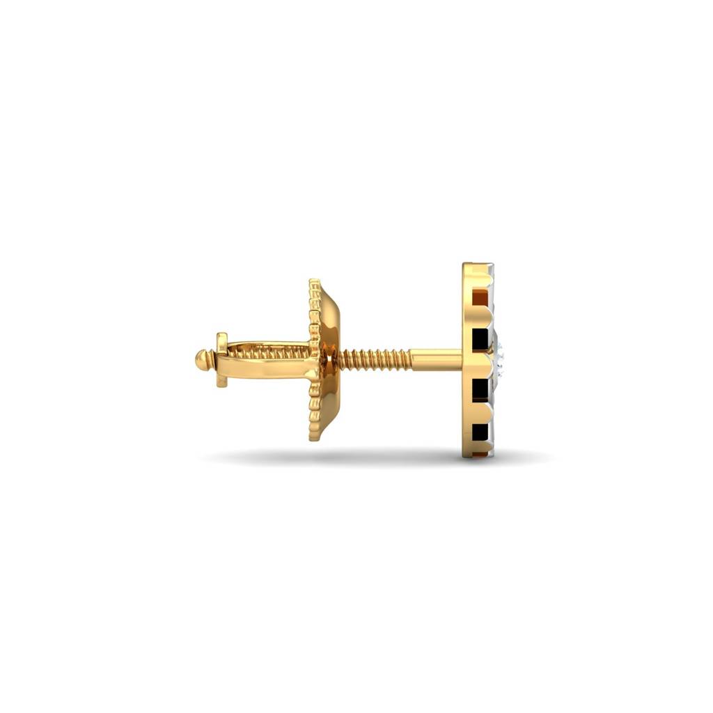 KuberBox 18K Yellow Gold Ciru Men's Ear Stud