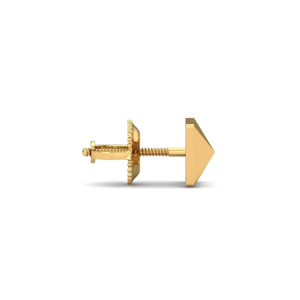KuberBox 18K Yellow Gold Monolith Men's Ear Stud