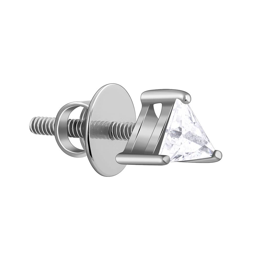 Black Rhodium Classic Triangle Stud For Him : MER025
