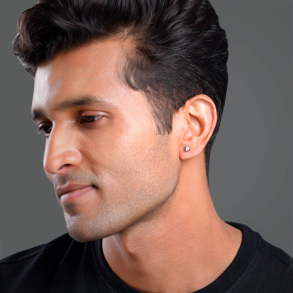 Black Rhodium Classic Triangle Stud For Him : MER025