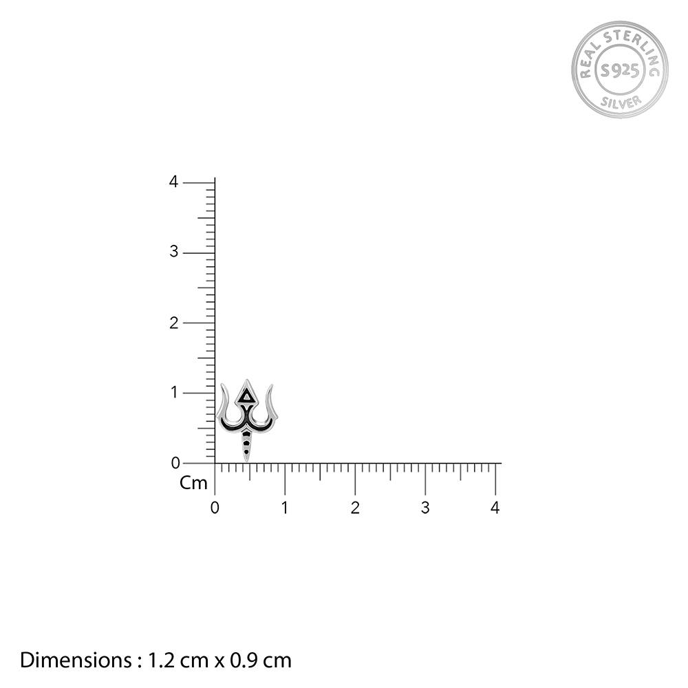 Giva 925 Oxidised Silver Trishul Drip Stud For Him | Gifts For Mens And Boys| With Certificate Of Authenticity And 92 : MER026