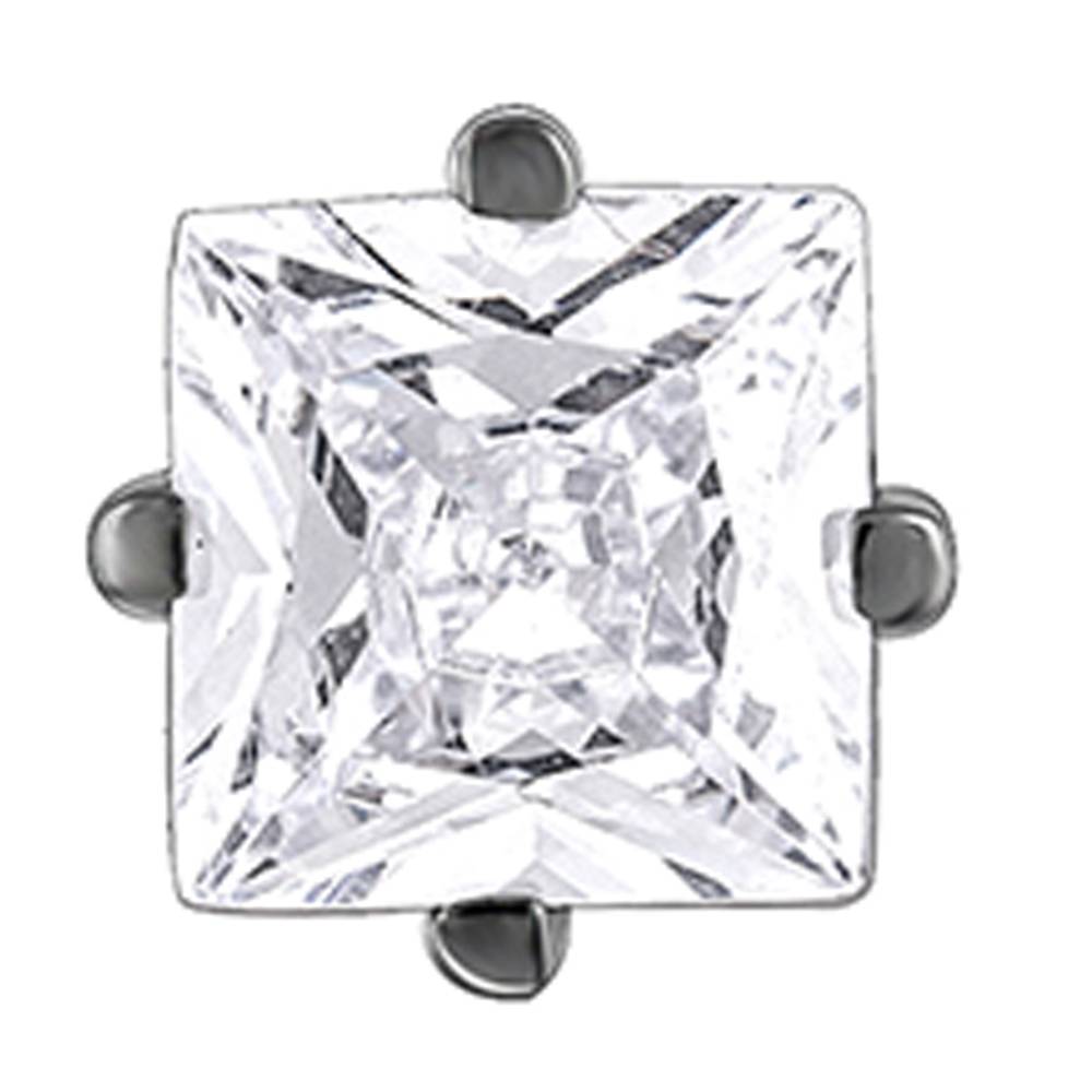 Black Rhodium Sparkling Square Stud For Him : MER027