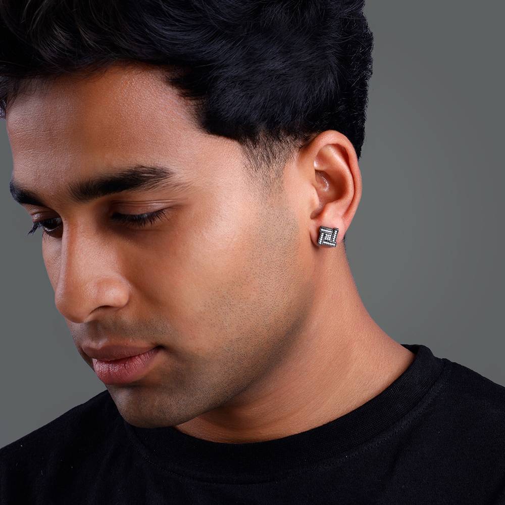 925 Black Rhodium Shizu Stud For Him : MER030