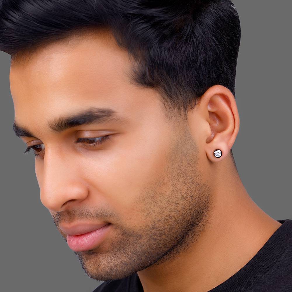Giva 925 Black Rhodium Dapper Stud For Him | Gifts For Mens And Boys| With Certificate Of Authenticity And 925 Stamp  : MER039