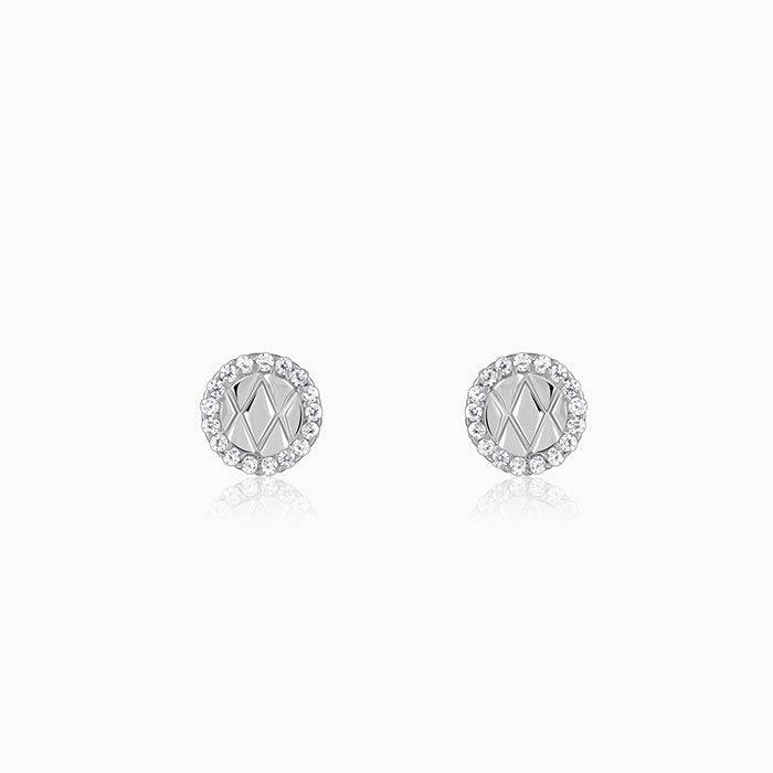 925 Silver Jacquard Stud For Him, Studs To Gift Men & Boys : MER064