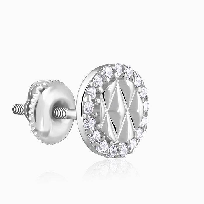 925 Silver Jacquard Stud For Him, Studs To Gift Men & Boys : MER064