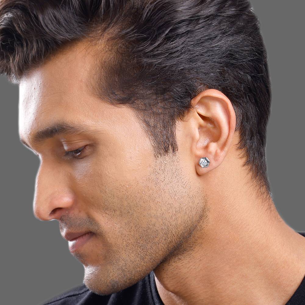 Giva 925 Silver Galaxy Edge Stud For Him : MER077