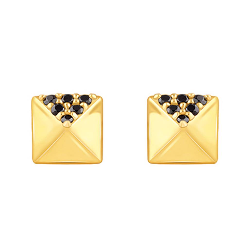 Giva 925 Silver Golden Midnight Pyramid Stud For Him : MER091