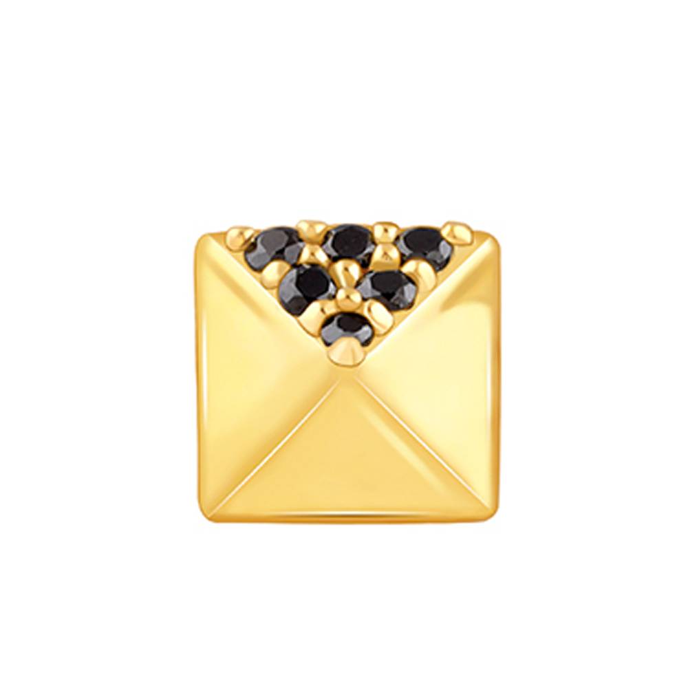 Giva 925 Silver Golden Midnight Pyramid Stud For Him : MER091