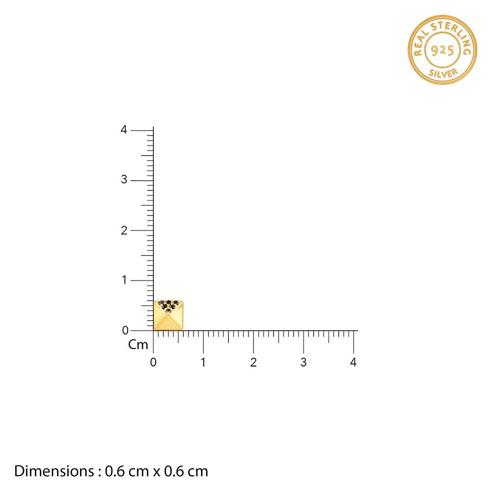 Giva 925 Silver Golden Midnight Pyramid Stud For Him : MER091