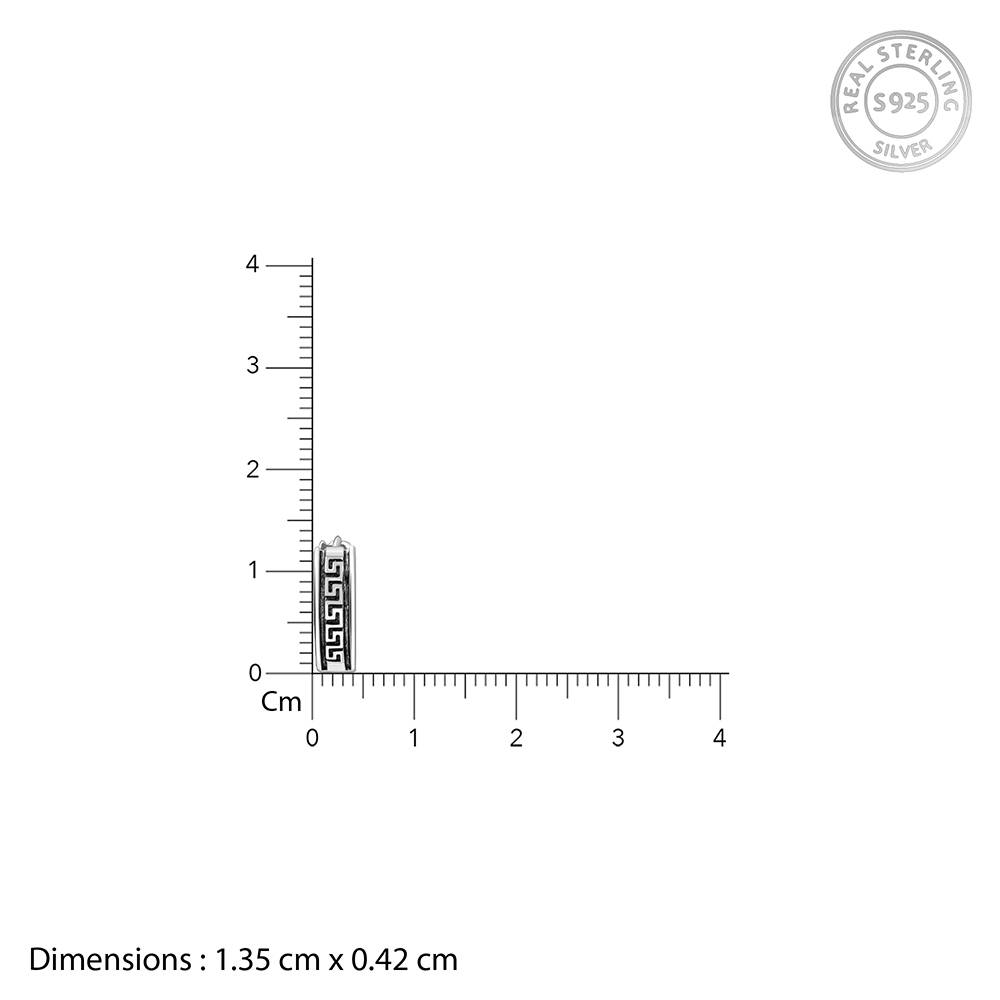 Giva 925 Silver Oxidised Modern Hoop Earrings For Him : MER099