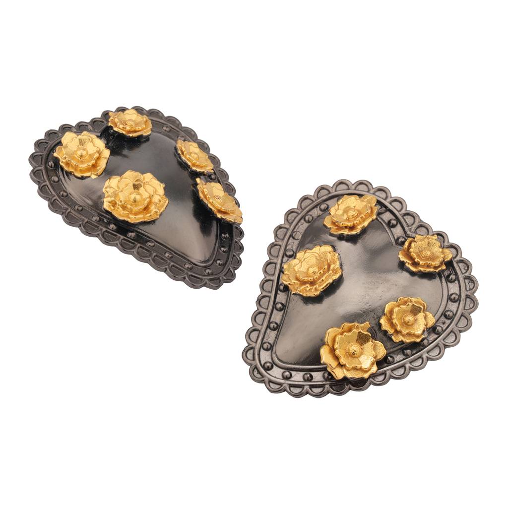 Nevada Rose Black & Gold Studs