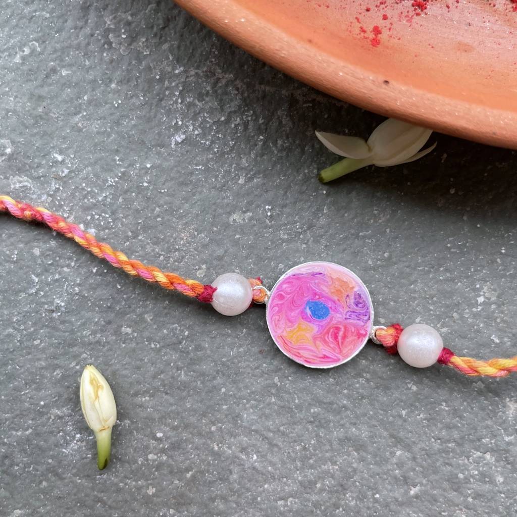 Full Moon Rakhi - Silver : MJ335