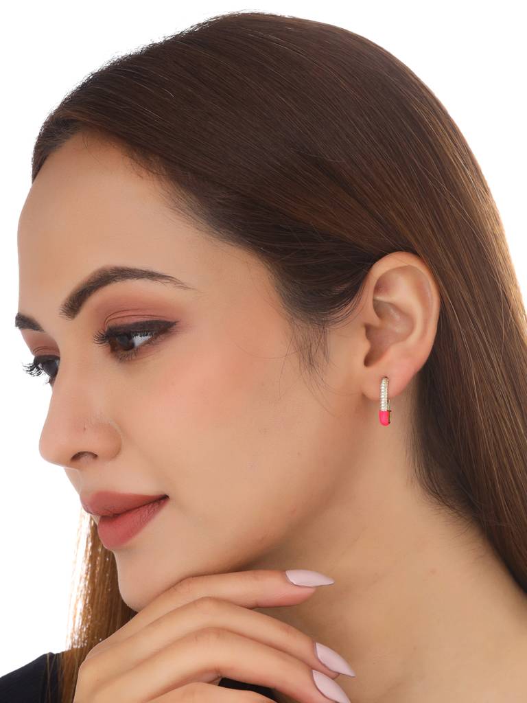 Cotton Candy Safety Pin Earrings