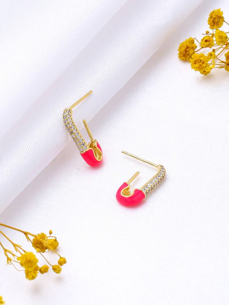 Cotton Candy Safety Pin Earrings