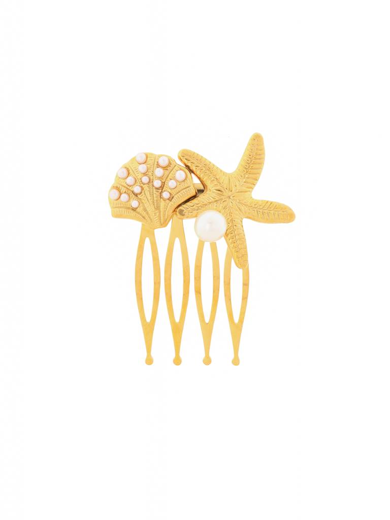 Pearl Seashell Hair Comb Pin : MJ506
