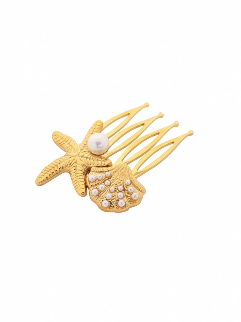 Pearl Seashell Hair Comb Pin : MJ506