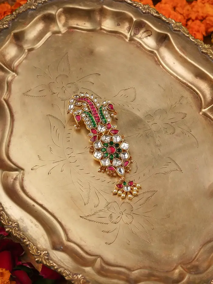 Multi Color Gold Plated Jadau Kundan Kalangi : MKLG20M