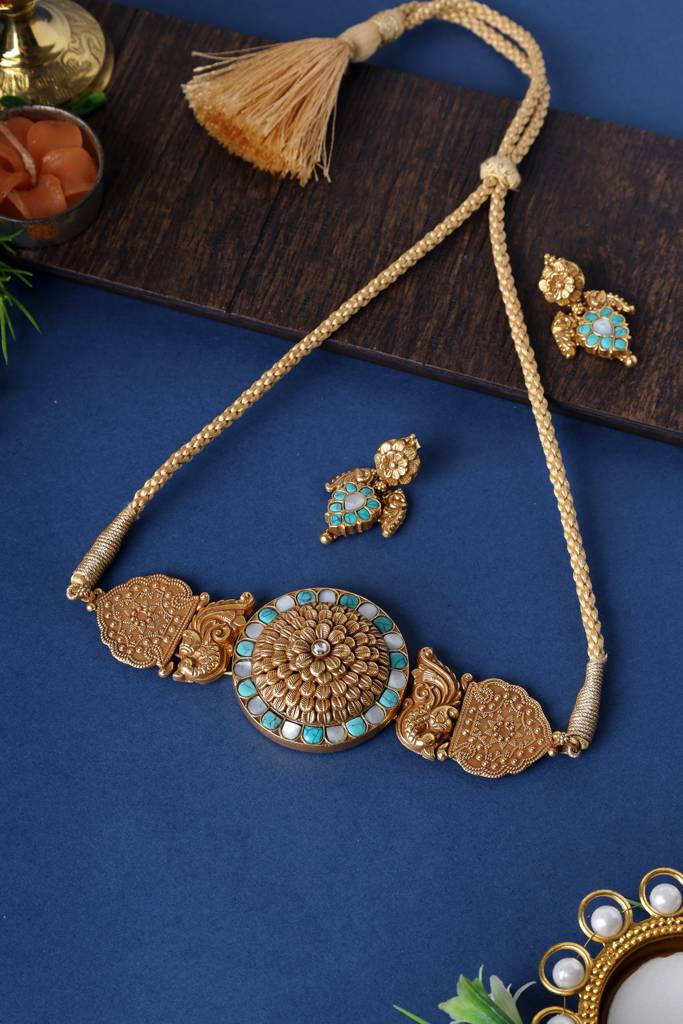 Turquoise Mother Of Pearl Choker Set Turquoise Mother Of Pearl