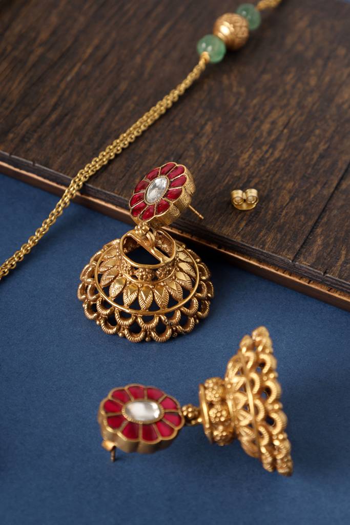 Kundan Temple Tribal Pendant Necklace Set : MMAY2518