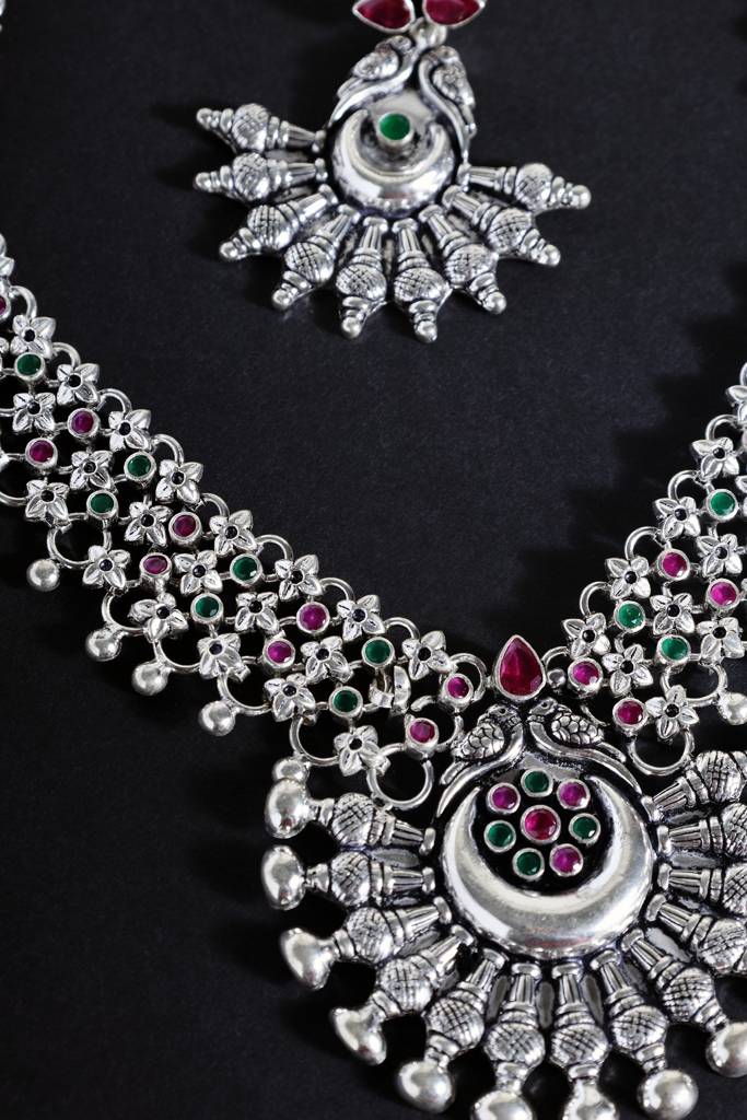 Tribal Long Cut Stone Necklace Set : MMAY2553