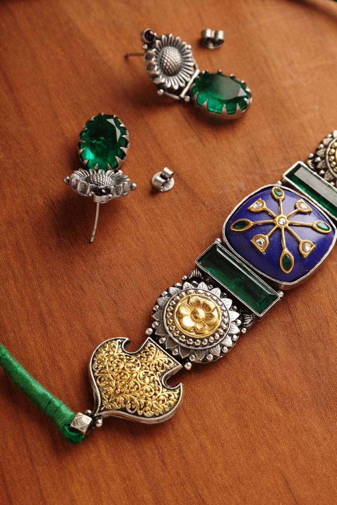 Lapis Fusion Temple Choker Set : MMAY2568