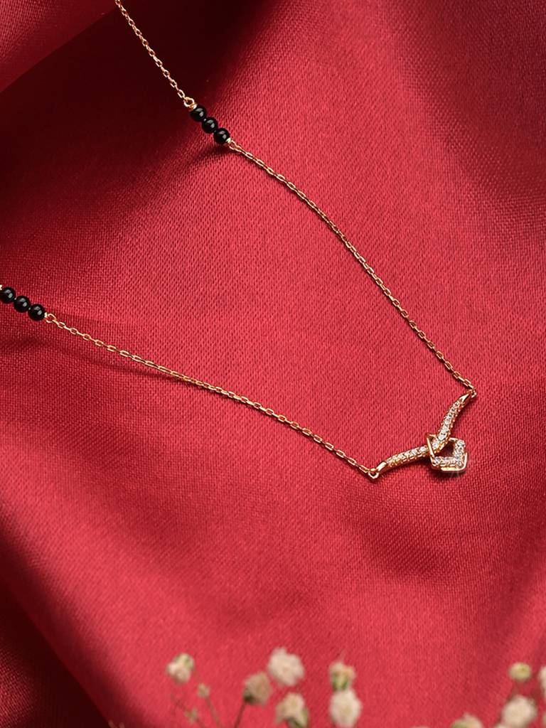 Dainty Minimalistic Diamond Mangalsutra : MN-011