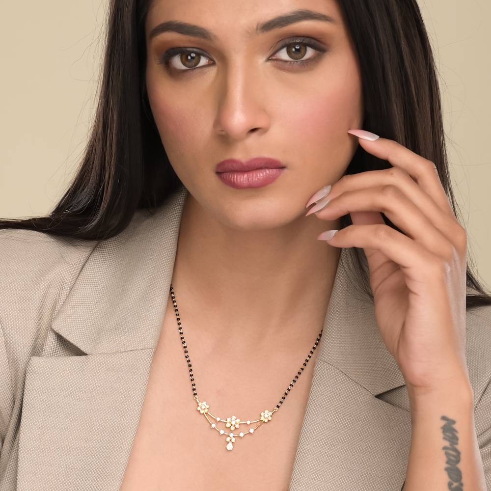 Floral Elegance Mangalsutra | 18K Gold Vermeil : MN024