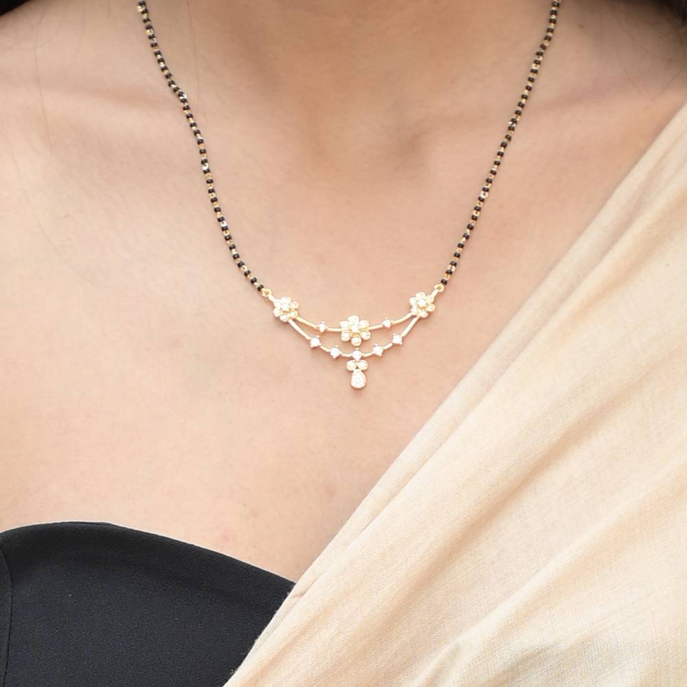 Floral Elegance Mangalsutra | 18K Gold Vermeil : MN024