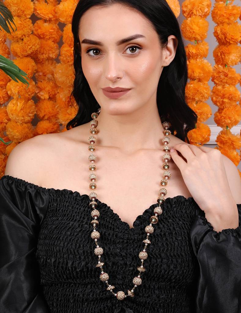 Timeless Single-Line Sona Moti Necklace : RMQJ0241