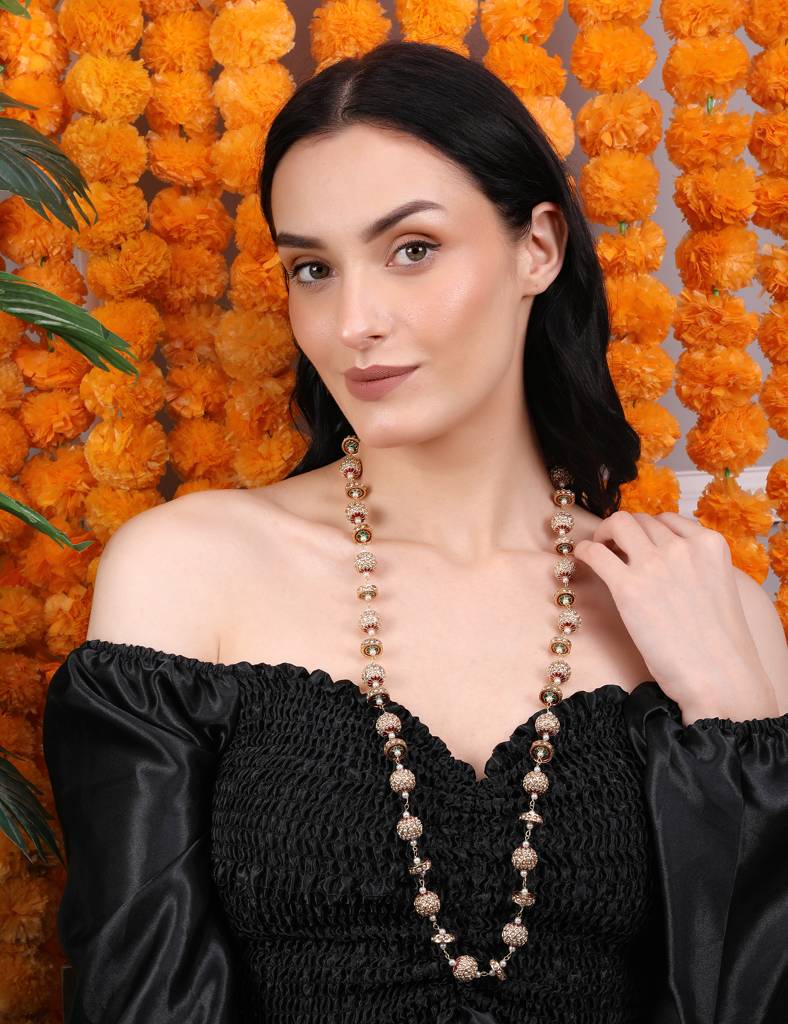 Timeless Single-Line Sona Moti Necklace : RMQJ0241