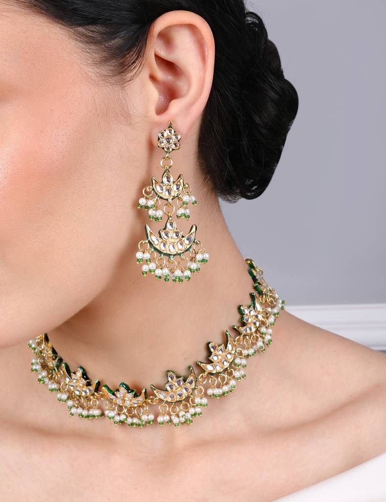 Ariana Kundan Choker Set With Earrings : RMQJ0215