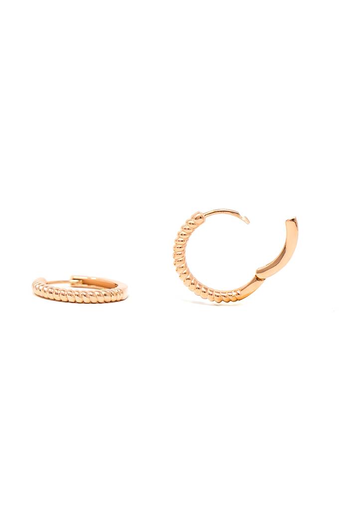 Twisting Glam Gold Plated Sterling Silver Hoop Earrings : MPREH610D1460