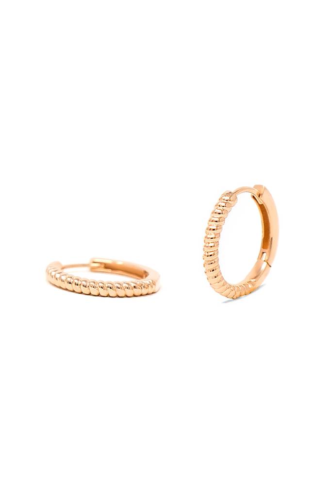 Twisting Glam Gold Plated Sterling Silver Hoop Earrings : MPREH610D1460