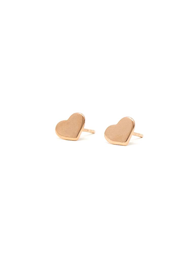 Classic Heart Gold Plated Sterling Silver Stud Earrings : MPRES611D1462